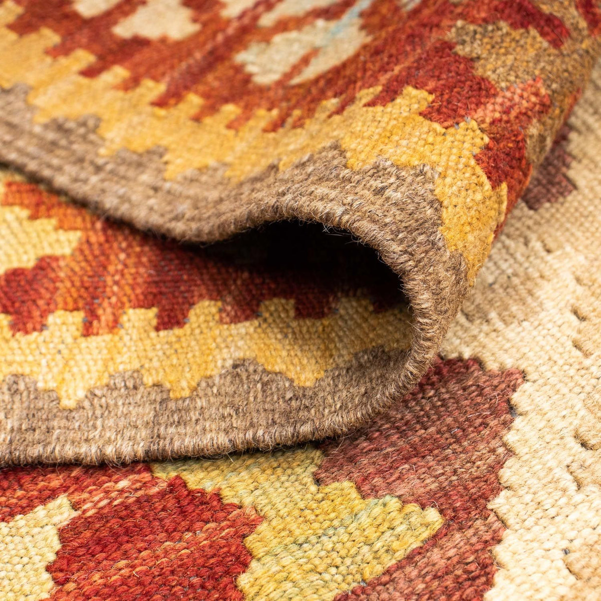 Tapis de couloir Tapis Kelim - Oriental - 210 x 68 cm - beige