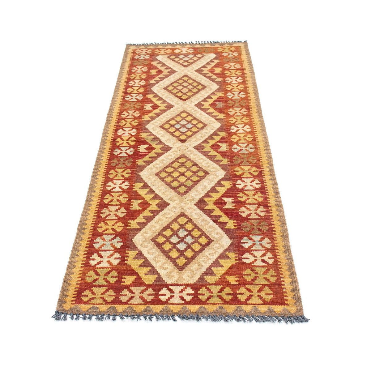 Tapis de couloir Tapis Kelim - Oriental - 210 x 68 cm - beige
