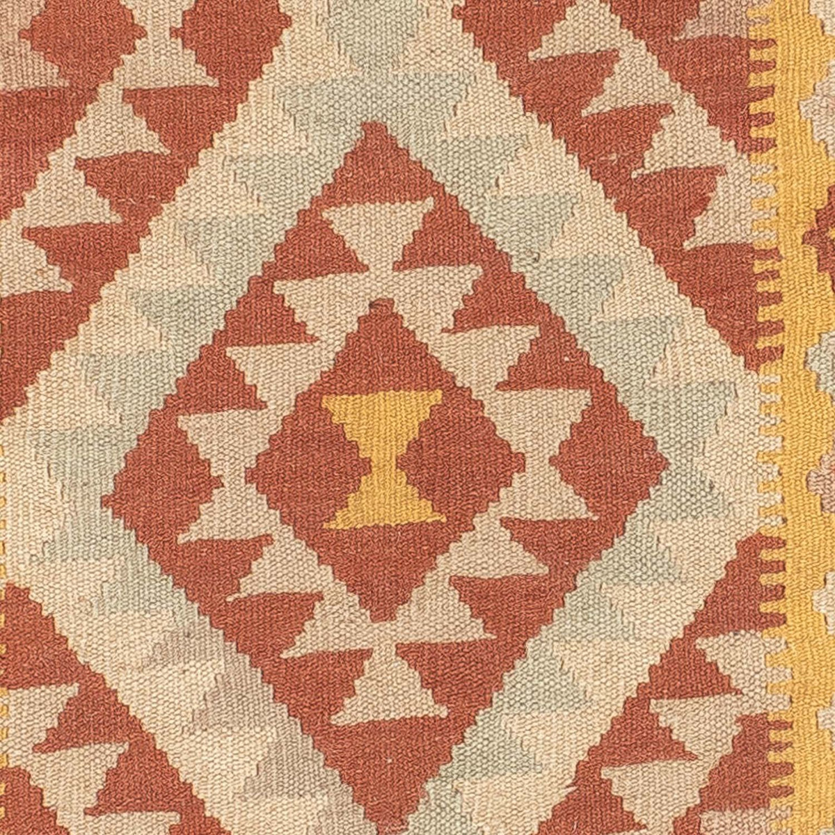 Tapis de couloir Tapis Kelim - Splash - 203 x 69 cm - rouille