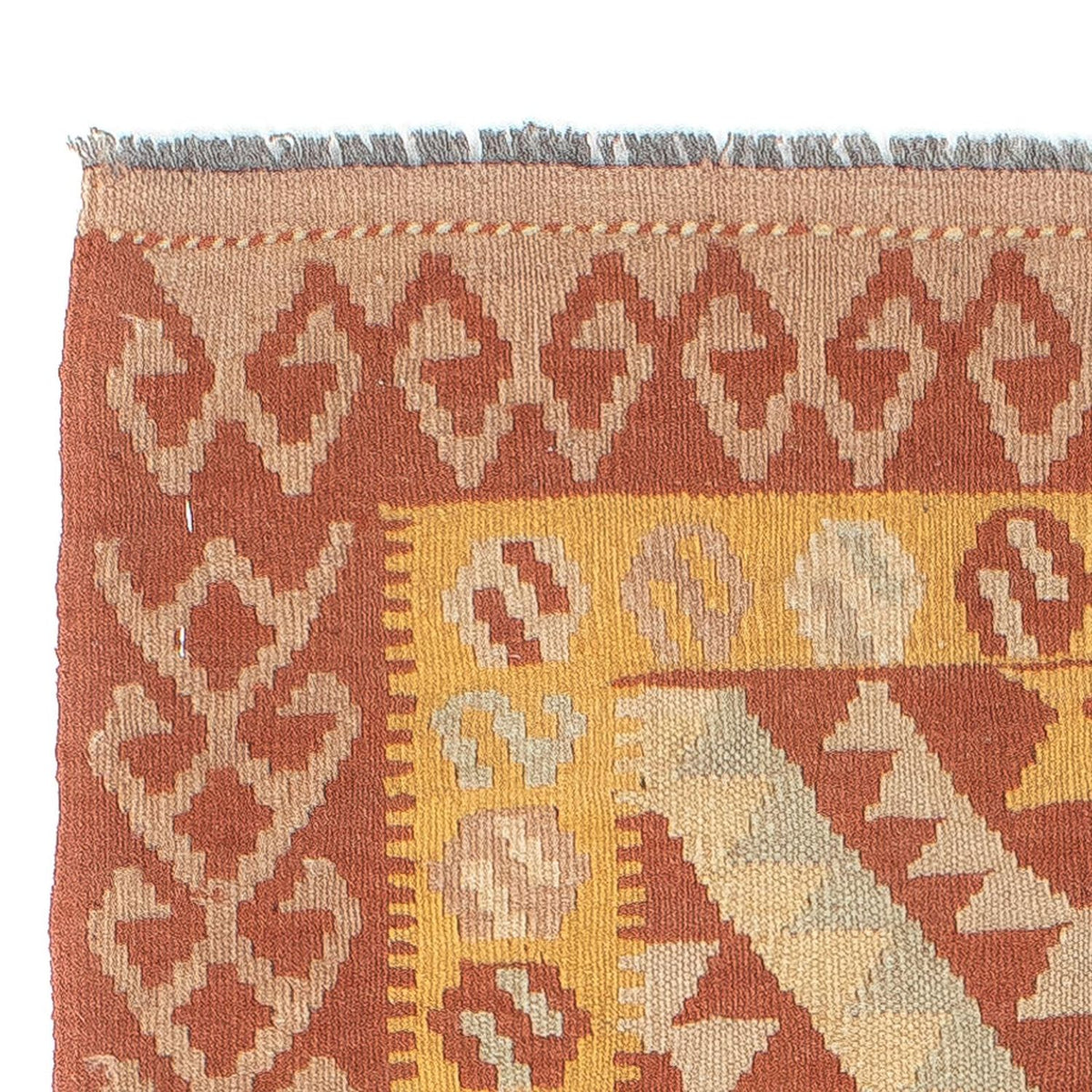 Tapis de couloir Tapis Kelim - Splash - 203 x 69 cm - rouille