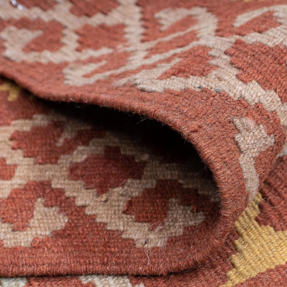 Tapis de couloir Tapis Kelim - Splash - 203 x 69 cm - rouille