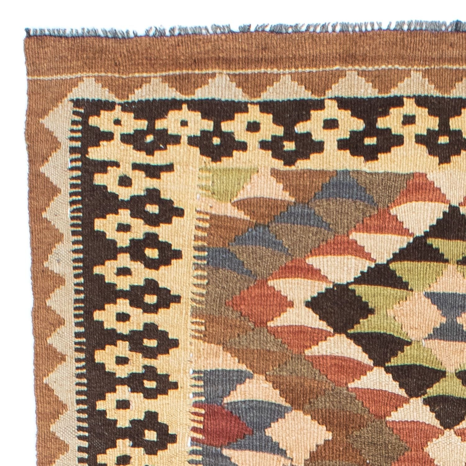 Tapis de couloir Tapis Kelim - Oriental - 207 x 85 cm - marron clair