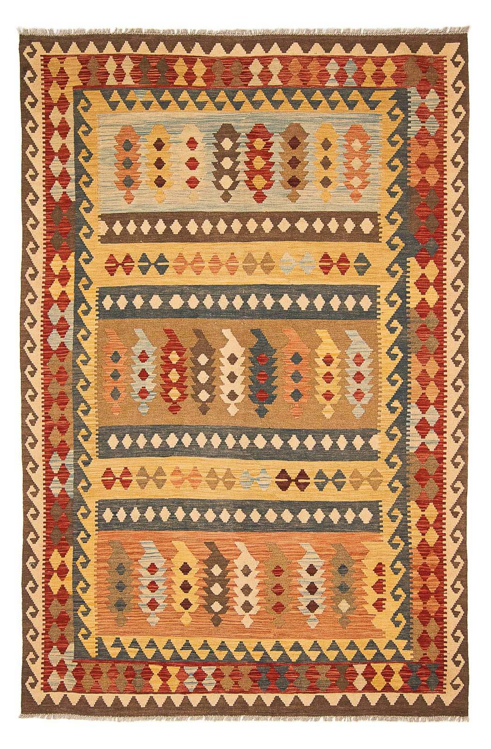 Tapis Kelim - Splash - 299 x 201 cm - multicolore