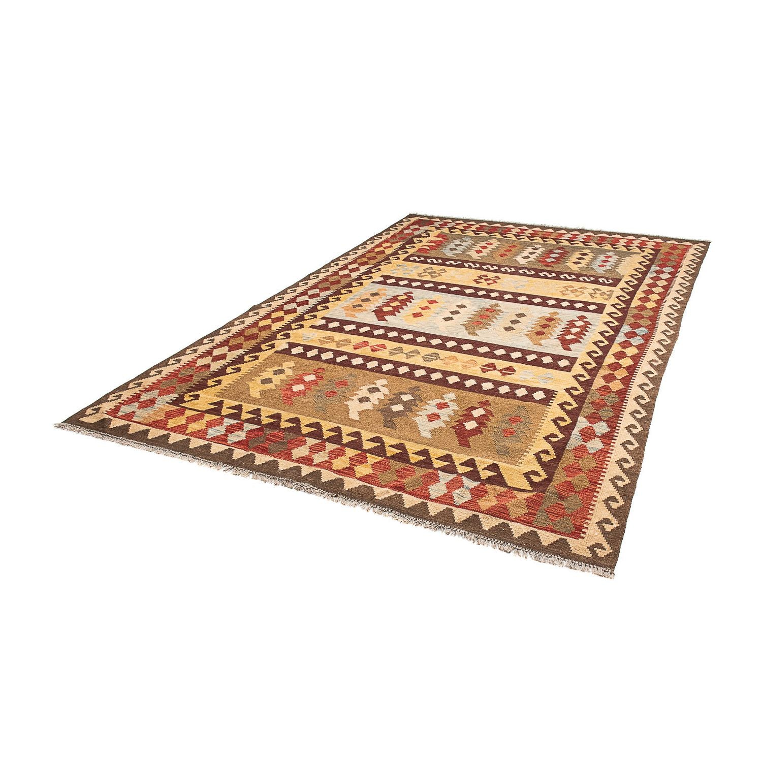 Tapis Kelim - Splash - 296 x 197 cm - multicolore