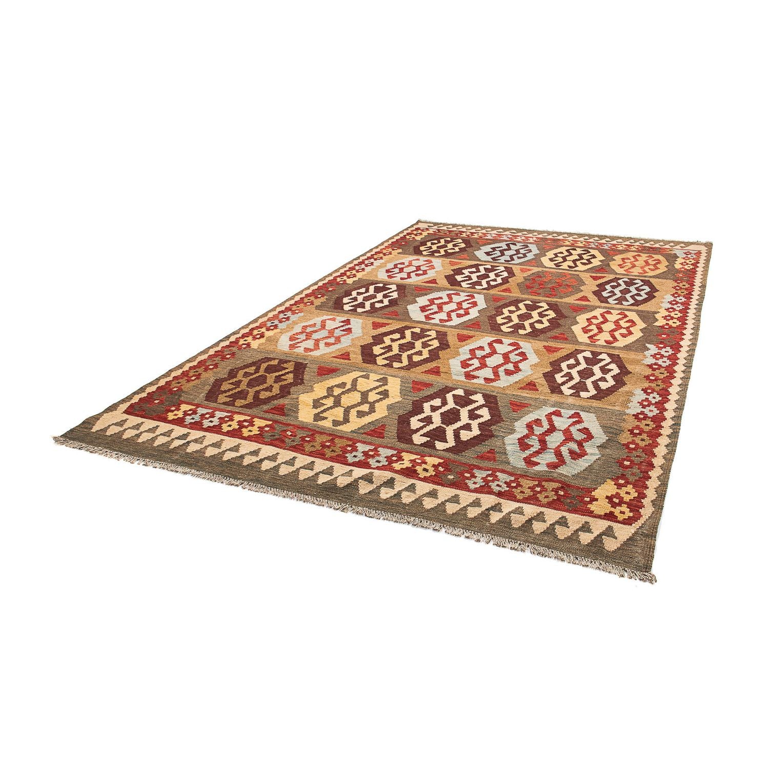 Tapis Kelim - Splash - 298 x 199 cm - multicolore