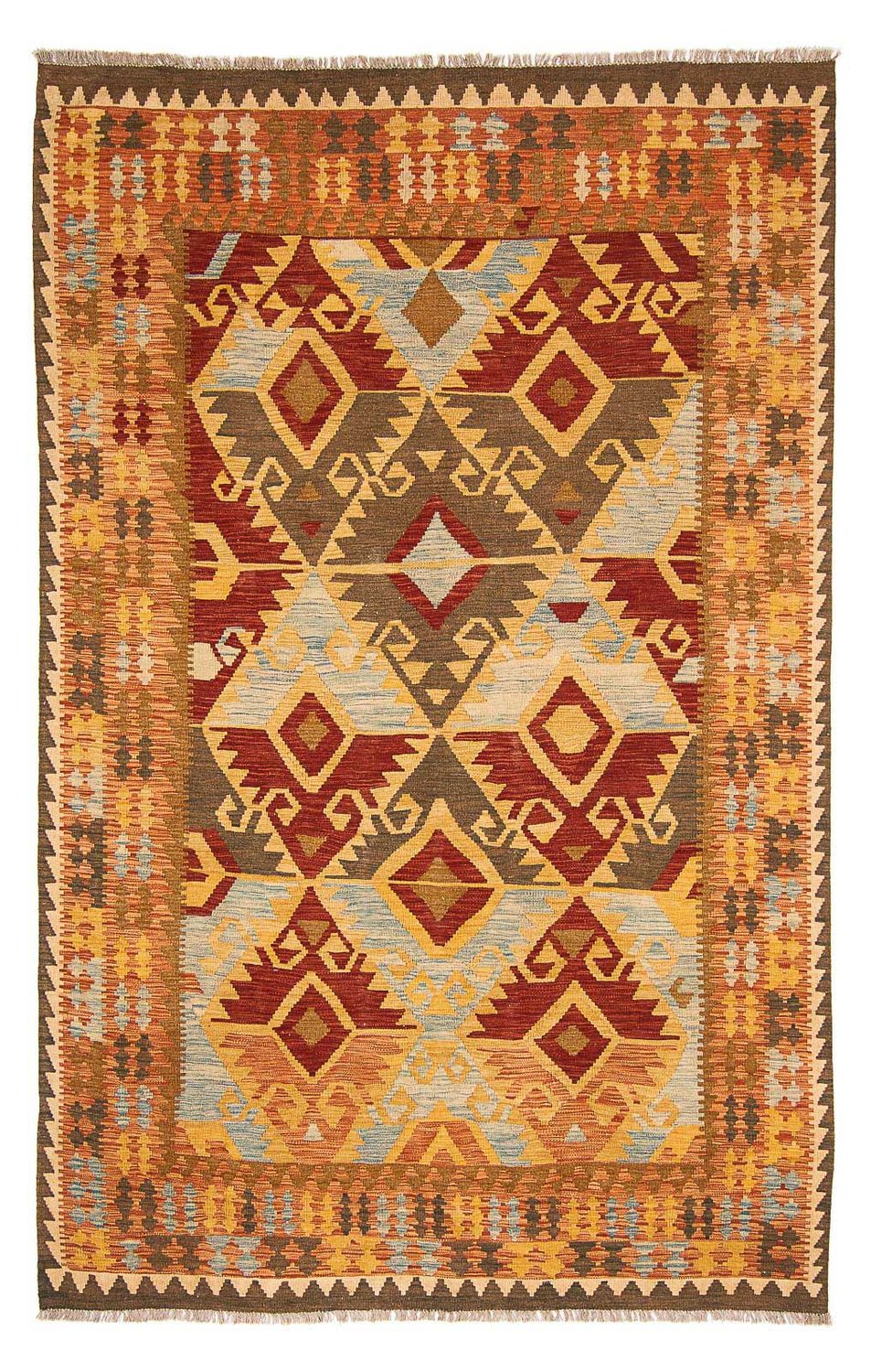 Tapis Kelim - Splash - 305 x 199 cm - multicolore