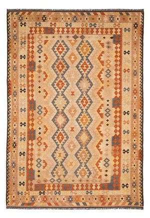 Tapis Kelim - Splash - 293 x 200 cm - marron clair