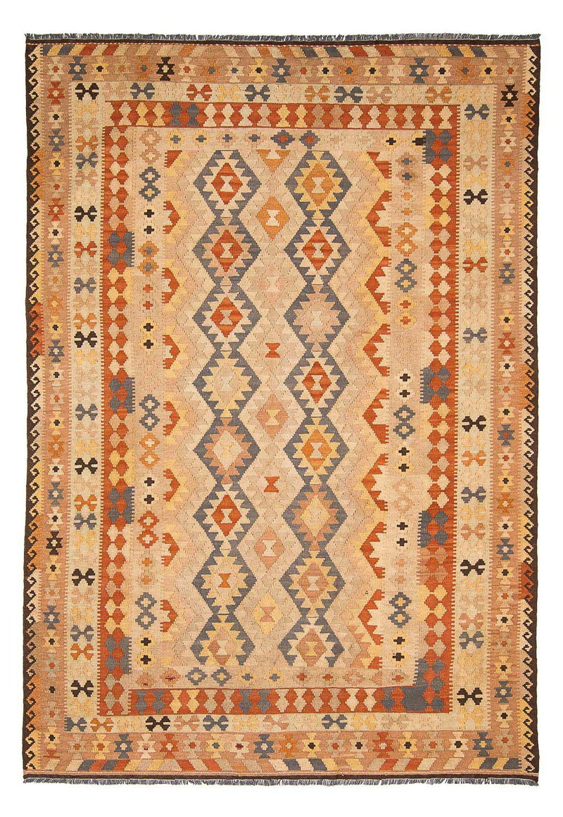 Tapis Kelim - Splash - 293 x 200 cm - marron clair