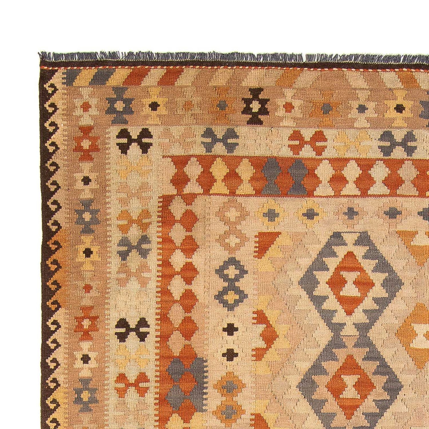 Tapis Kelim - Splash - 293 x 200 cm - marron clair