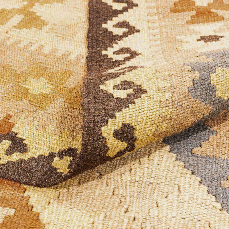 Tapis Kelim - Splash - 293 x 200 cm - marron clair