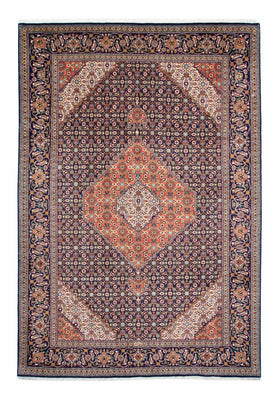 Tapis persan - Tabriz - 309 x 209 cm - bleu foncé