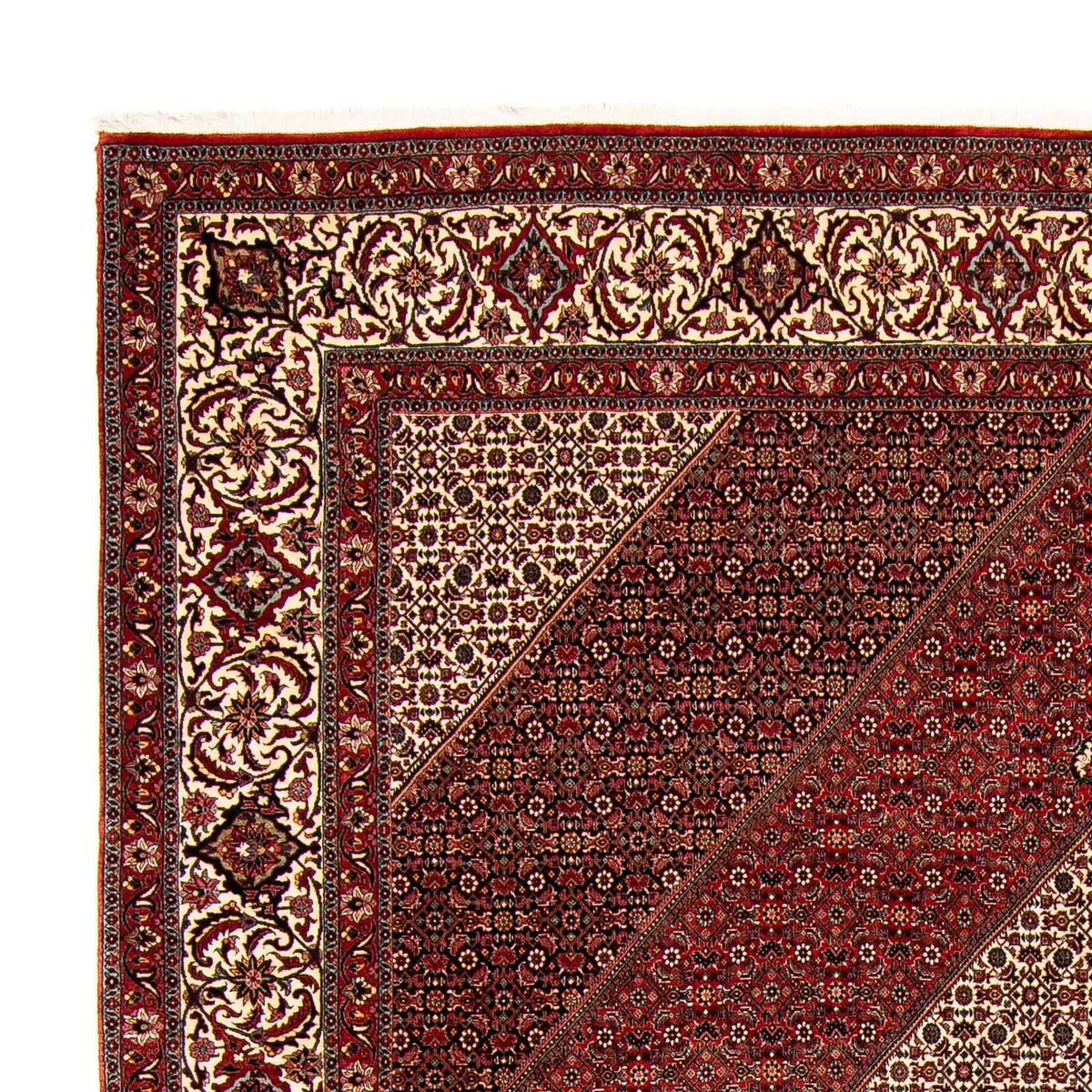 Tapis persan - Bidjar - 397 x 296 cm - rouge foncé