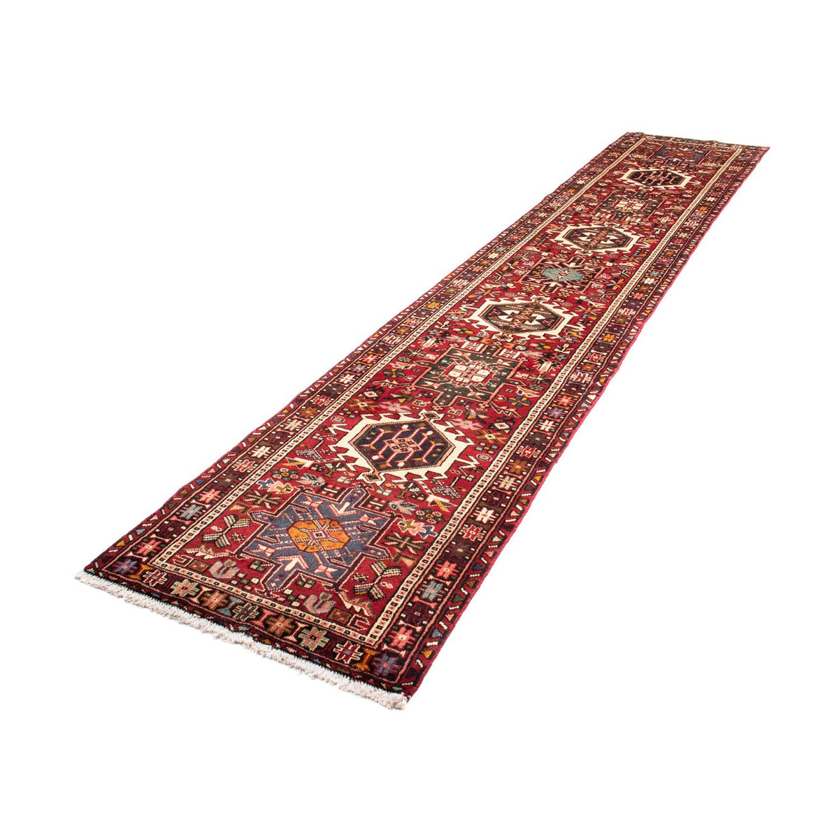 Tapis de couloir Tapis persan - Nomadic - 390 x 77 cm - rouge