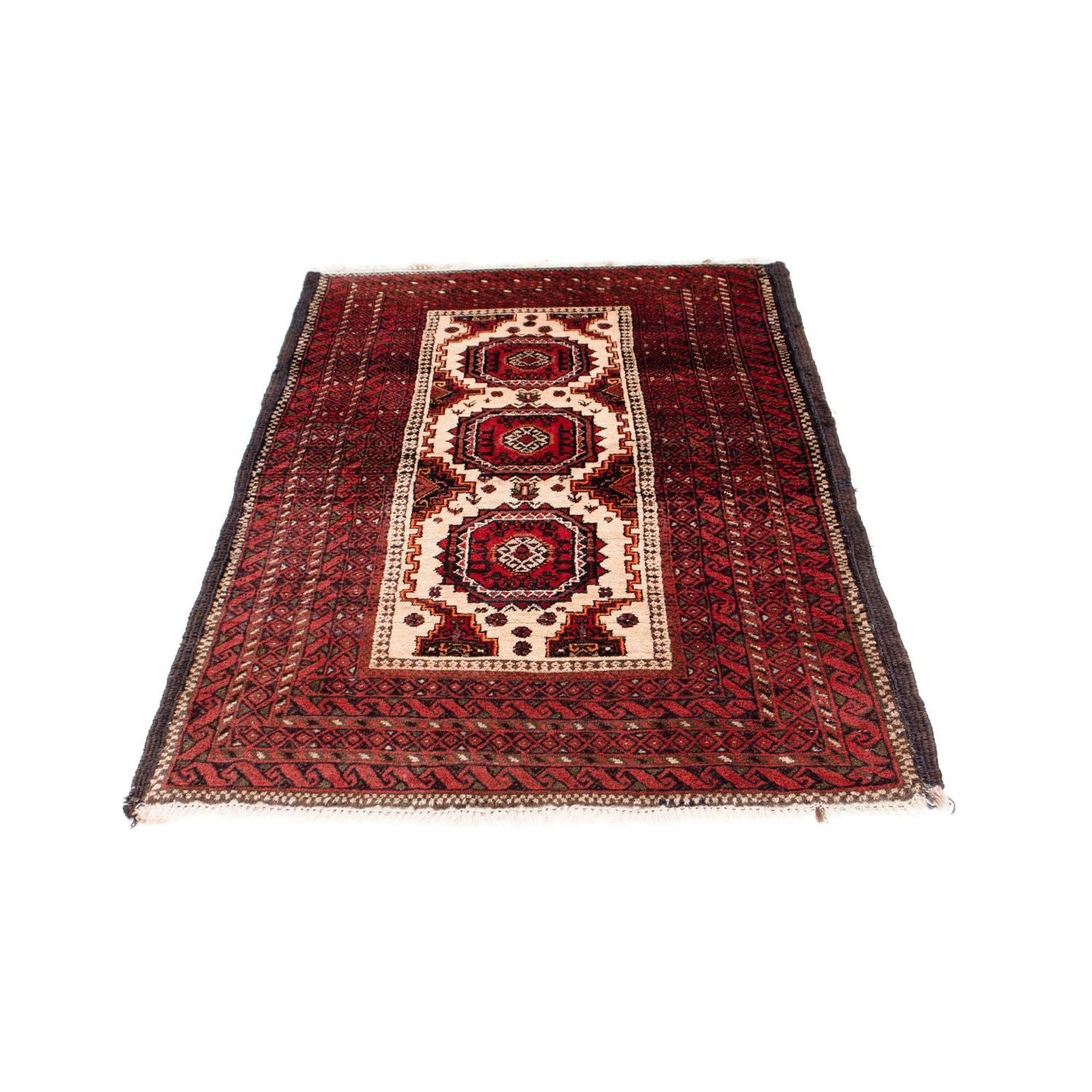 Tapis Belutsch - 144 x 92 cm - rouge foncé