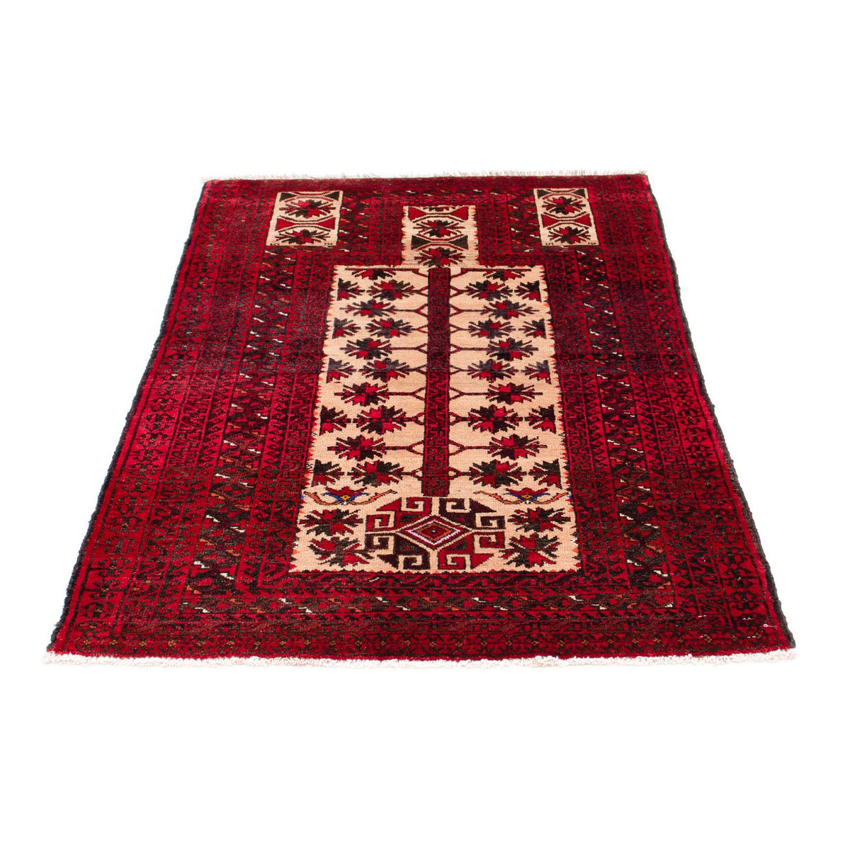 Tapis Belutsch - 136 x 91 cm - rouge foncé