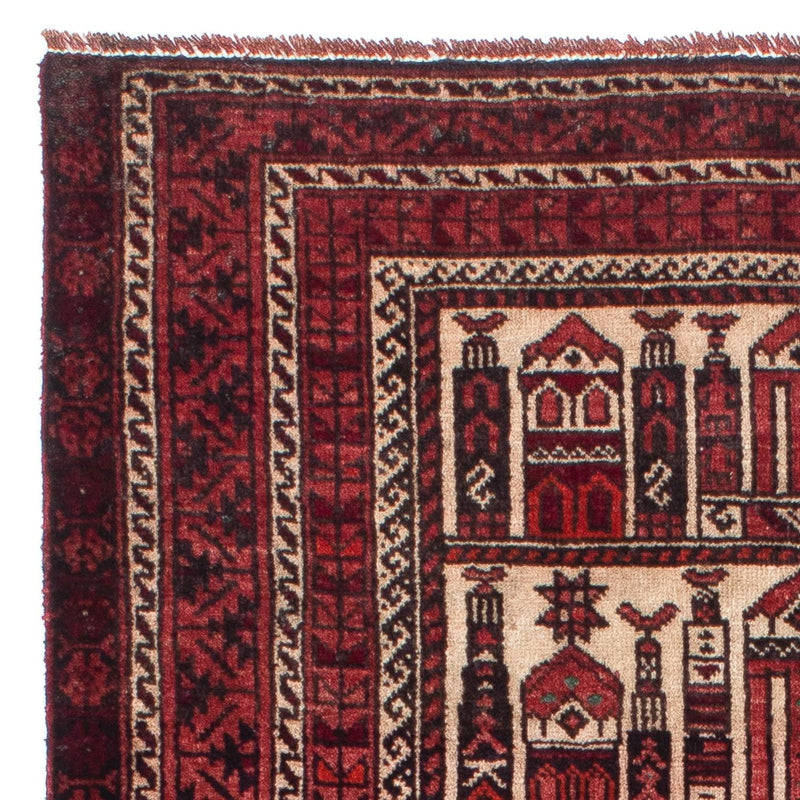 Tapis Belutsch - 138 x 89 cm - rouge foncé