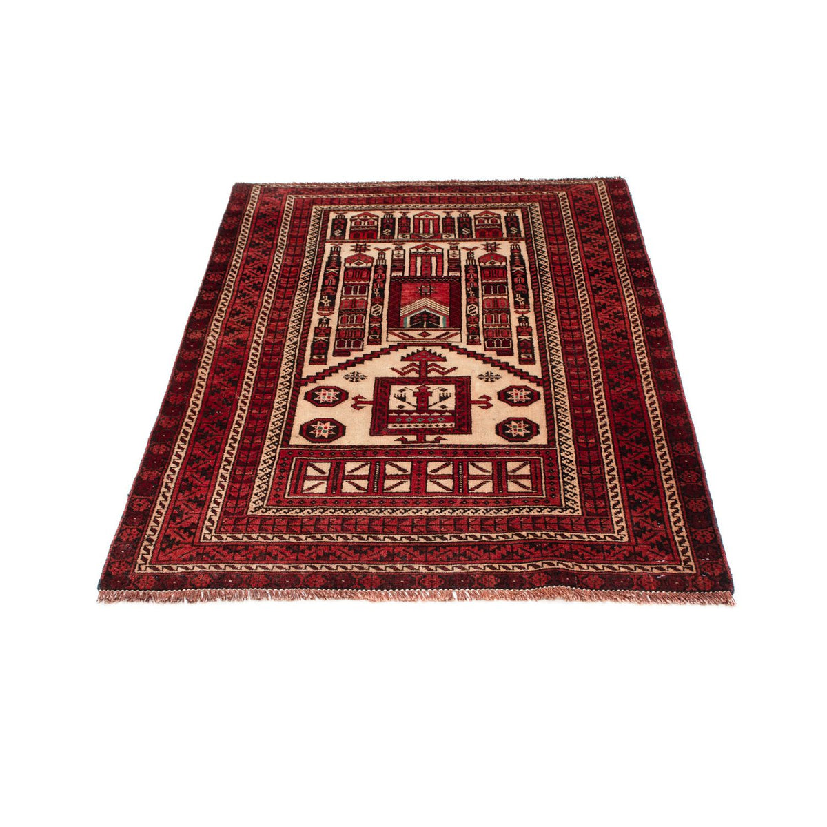 Tapis Belutsch - 138 x 89 cm - rouge foncé