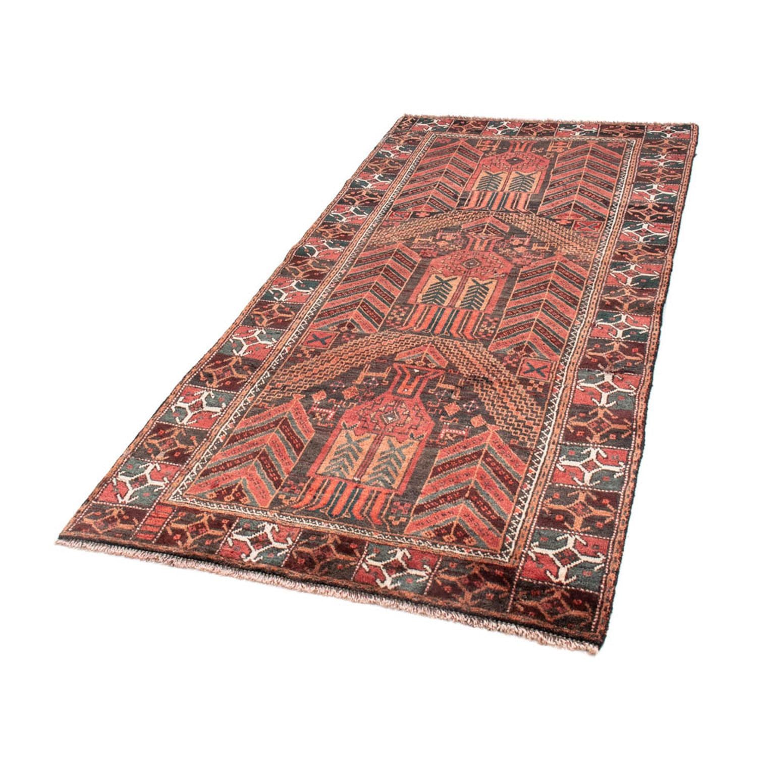 Tapis de couloir Tapis Belutsch - 205 x 100 cm - rouge clair