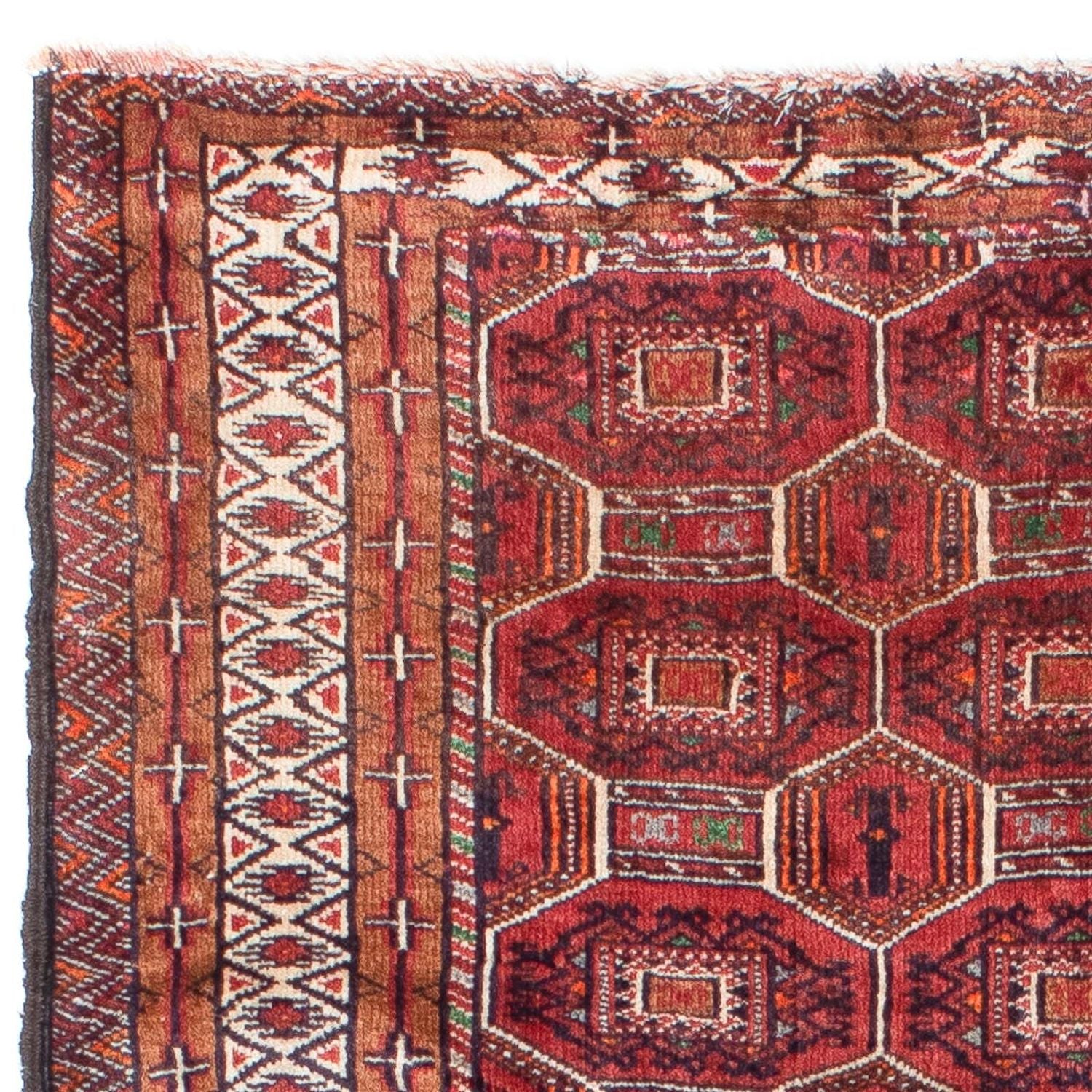 Tapis Belutsch - 134 x 94 cm - rouge foncé