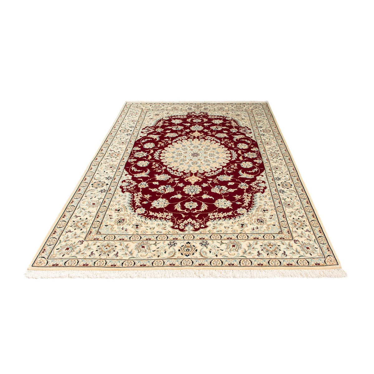 Tapis persan - Nain - Royal - 236 x 157 cm - rouge foncé