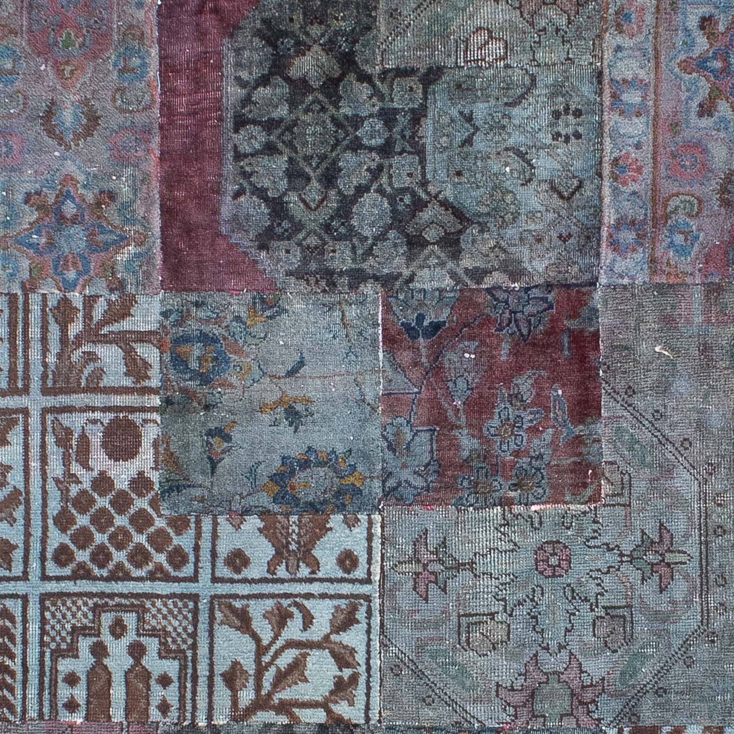 Tapis patchwork - 291 x 194 cm - bleu