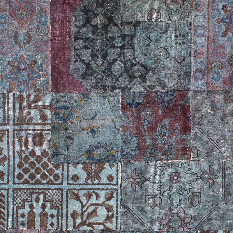 Tapis patchwork - 291 x 194 cm - bleu