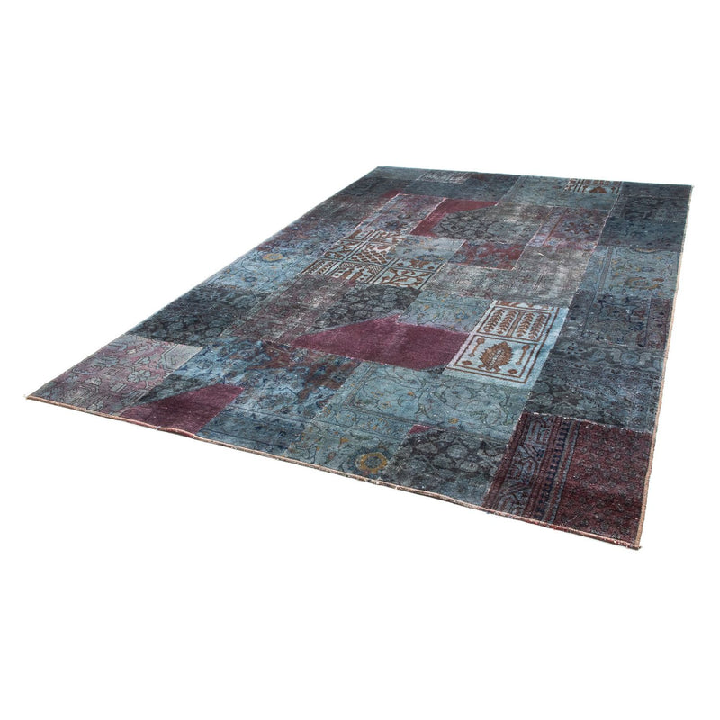 Tapis patchwork - 291 x 194 cm - bleu