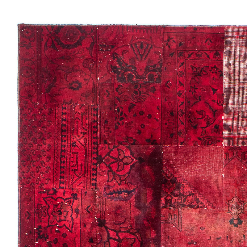 Tapis patchwork - 293 x 194 cm - rouge foncé