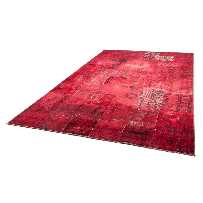 Tapis patchwork - 293 x 194 cm - rouge foncé