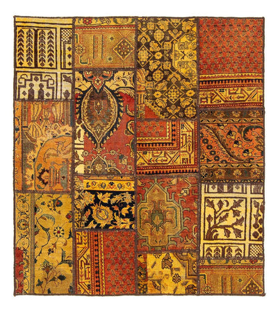 Tapis patchwork 142x151cm - Perserteppich Wollteppich