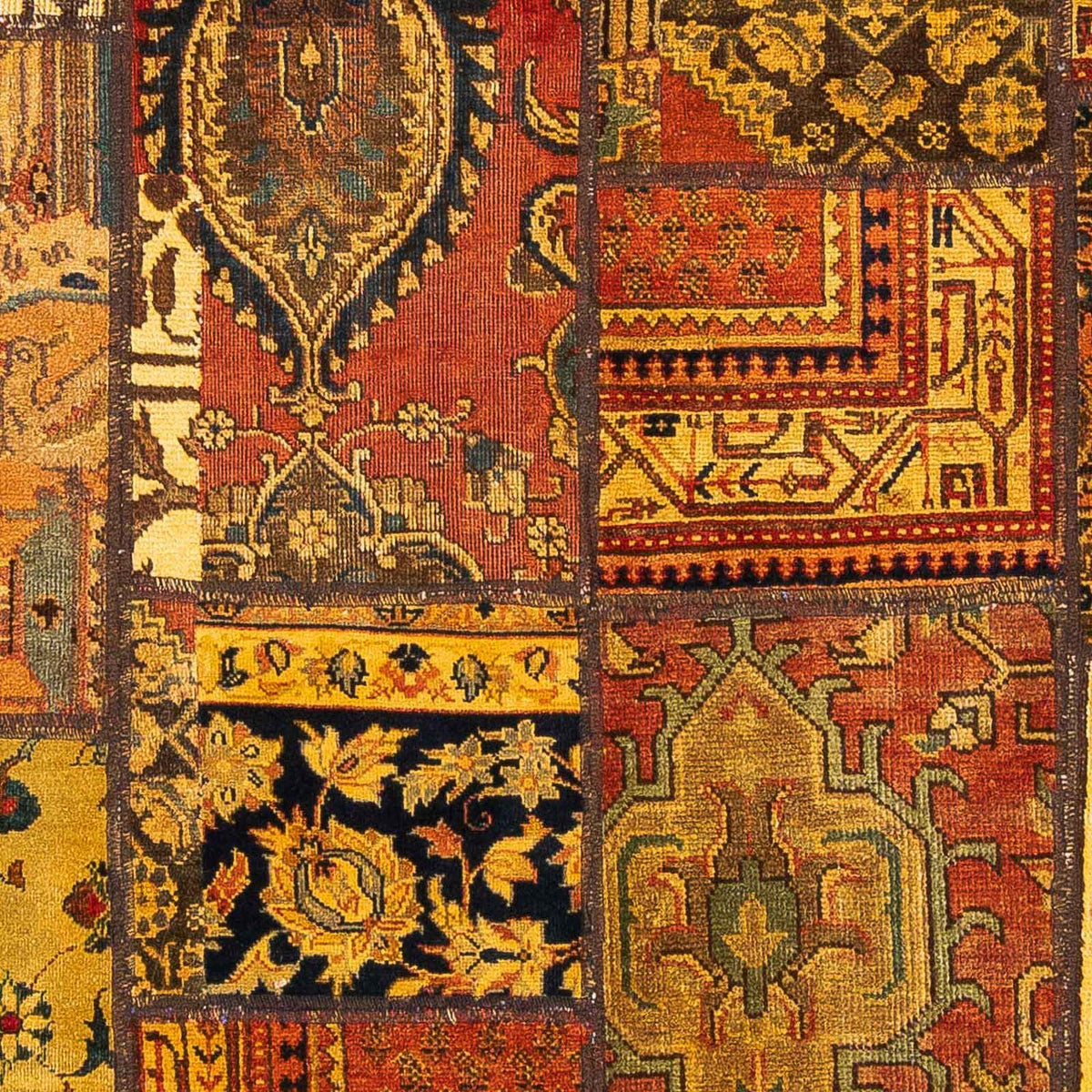 Tapis patchwork carré  - 151 x 142 cm - multicolore