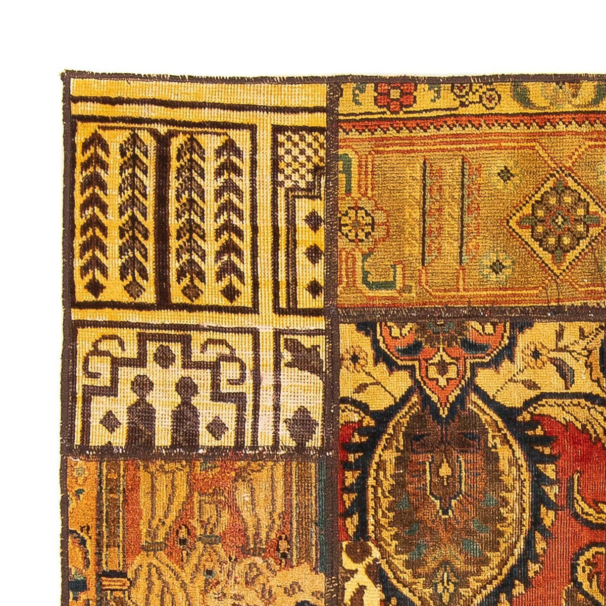 Tapis patchwork 142x151cm - Perserteppich Wollteppich