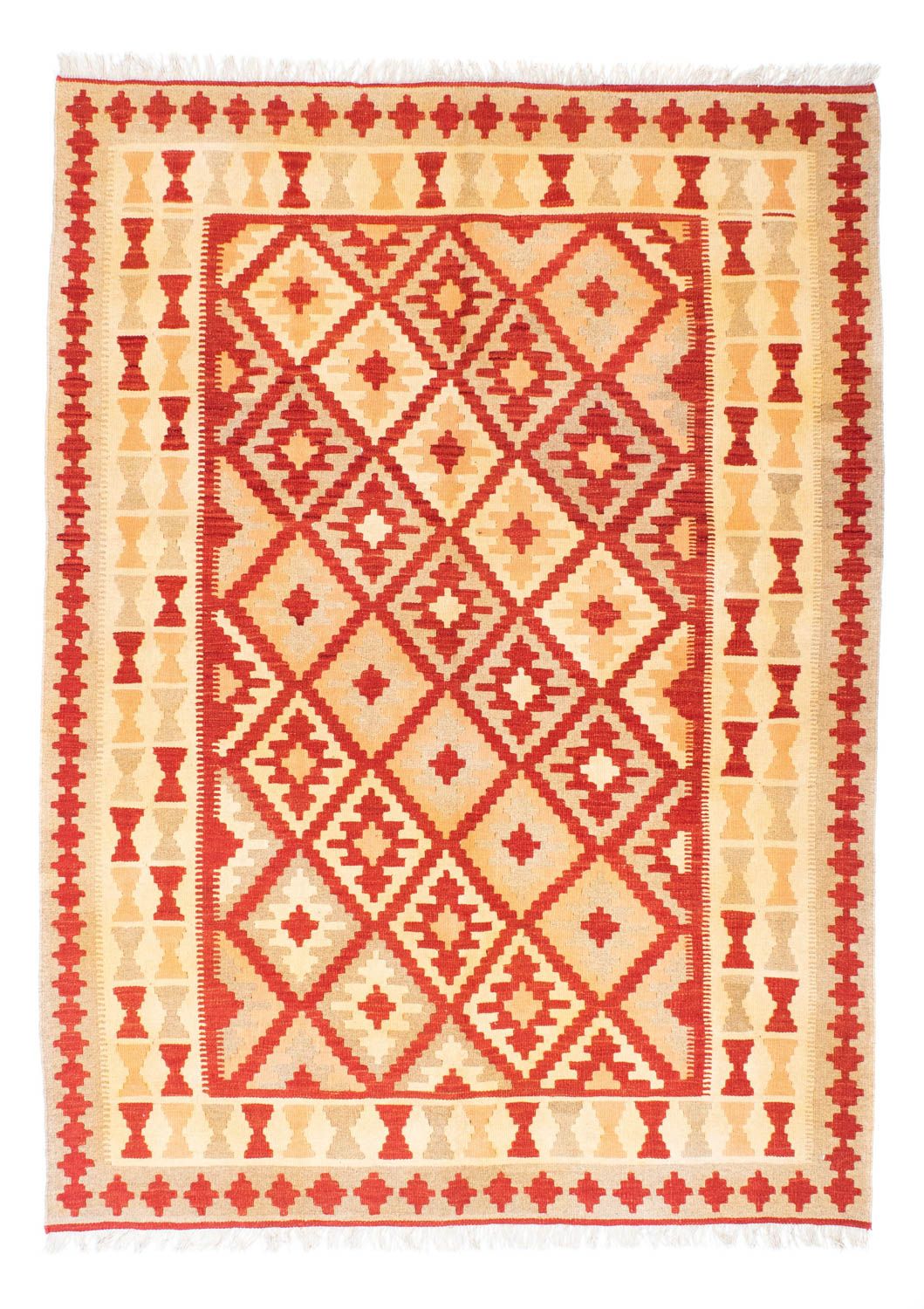 Tapis Kelim - Oriental - 211 x 155 cm - rouge