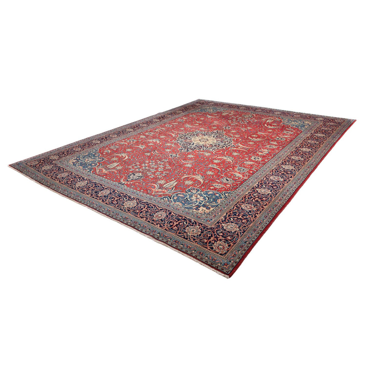 Tapis patchwork - 355 x 270 cm - rouge clair