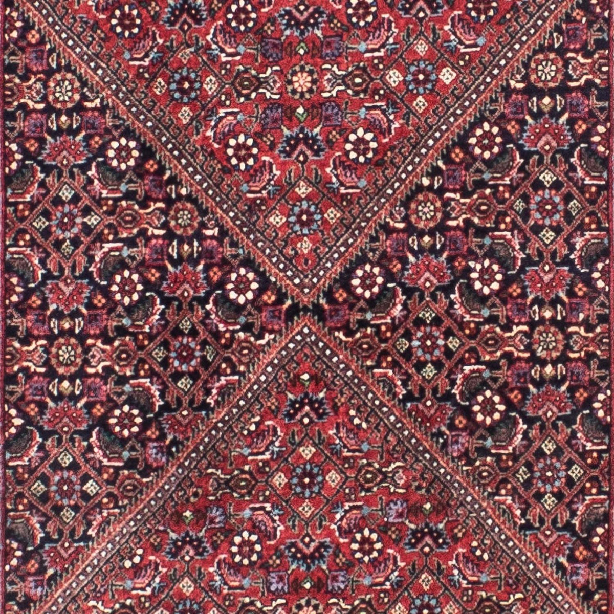 Tapis de couloir Tapis persan - Bidjar - 308 x 78 cm - rouge clair