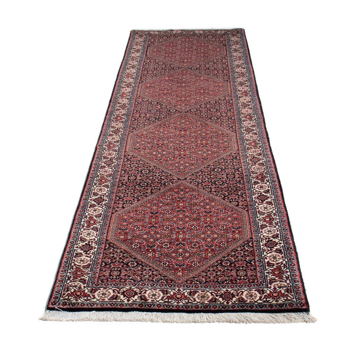 Tapis de couloir Tapis persan - Bidjar - 308 x 78 cm - rouge clair