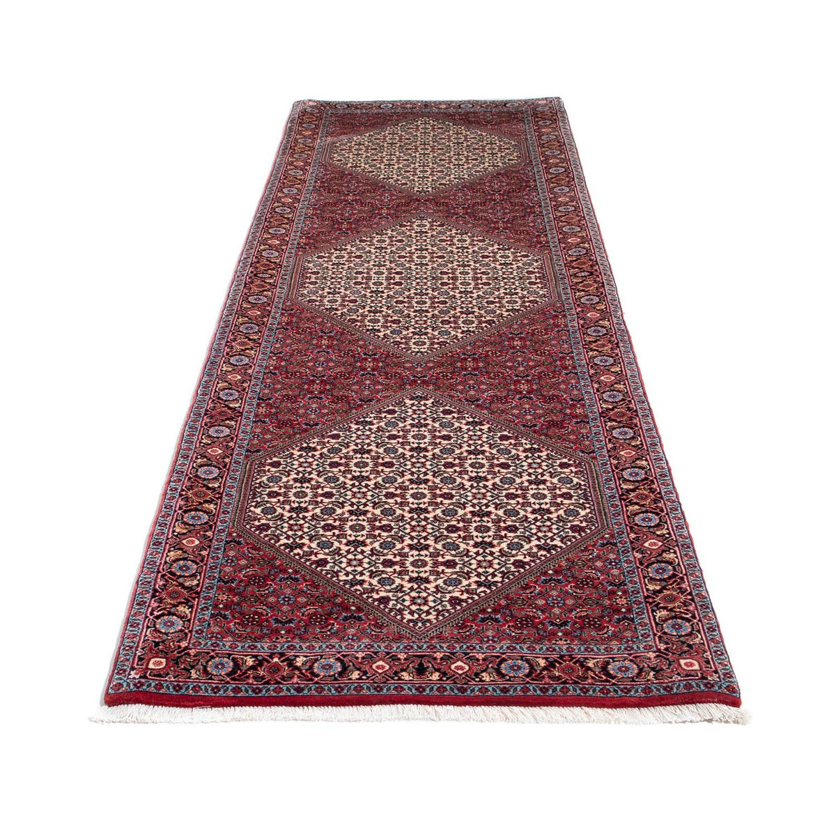 Tapis de couloir Tapis persan - Bidjar - 306 x 91 cm - beige