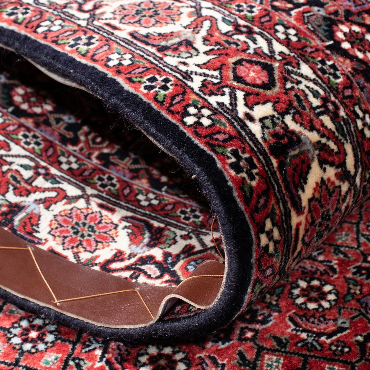 Tapis de couloir Tapis persan - Bidjar - 300 x 83 cm - rouge foncé