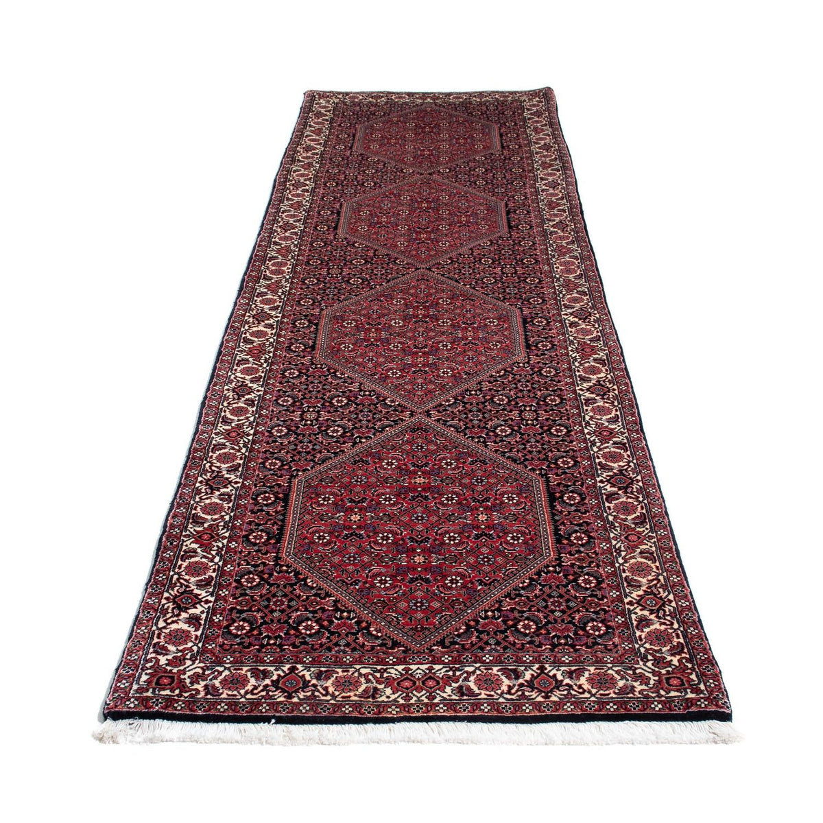 Tapis de couloir Tapis persan - Bidjar - 300 x 83 cm - rouge foncé
