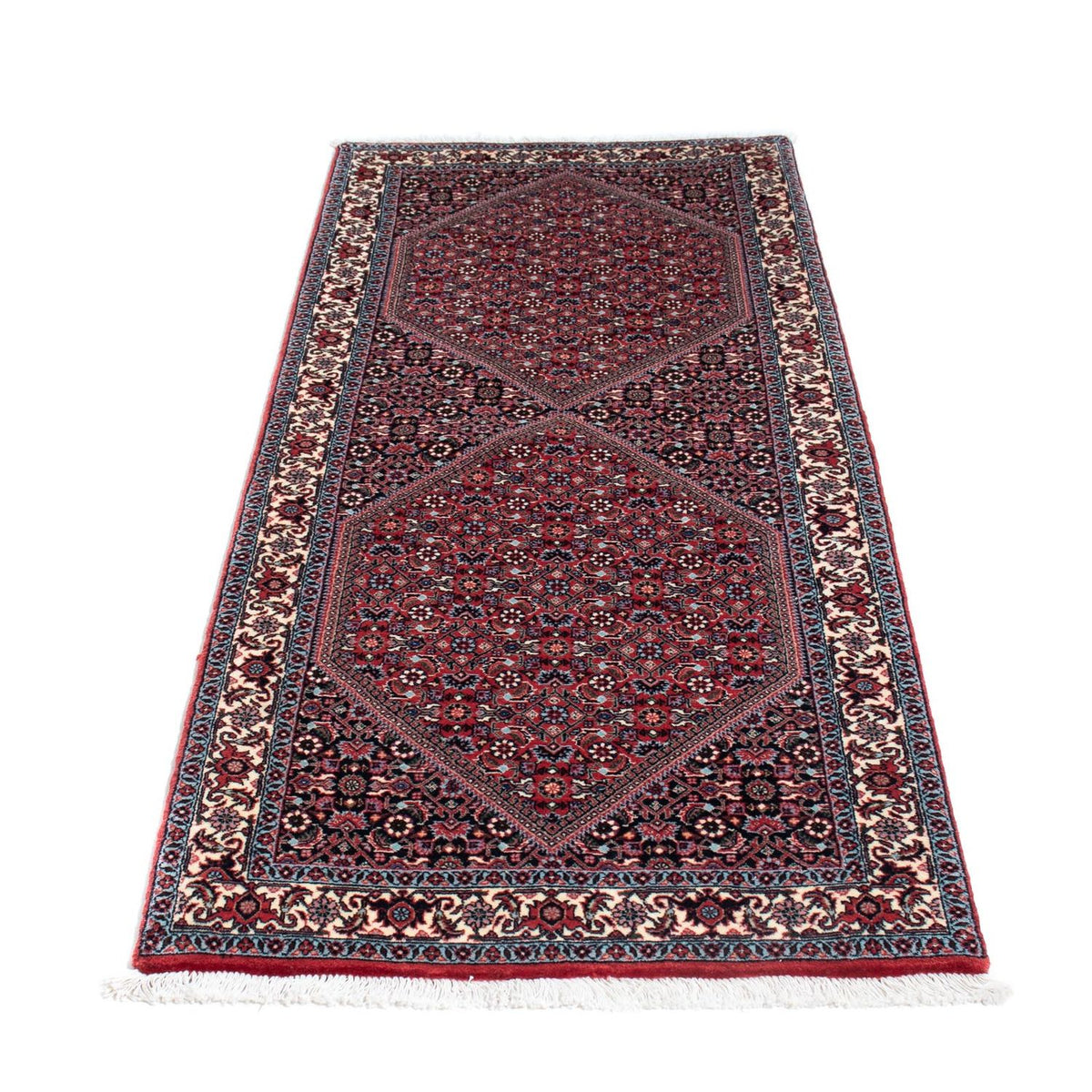 Tapis de couloir Tapis persan - Bidjar - 200 x 75 cm - rouge clair