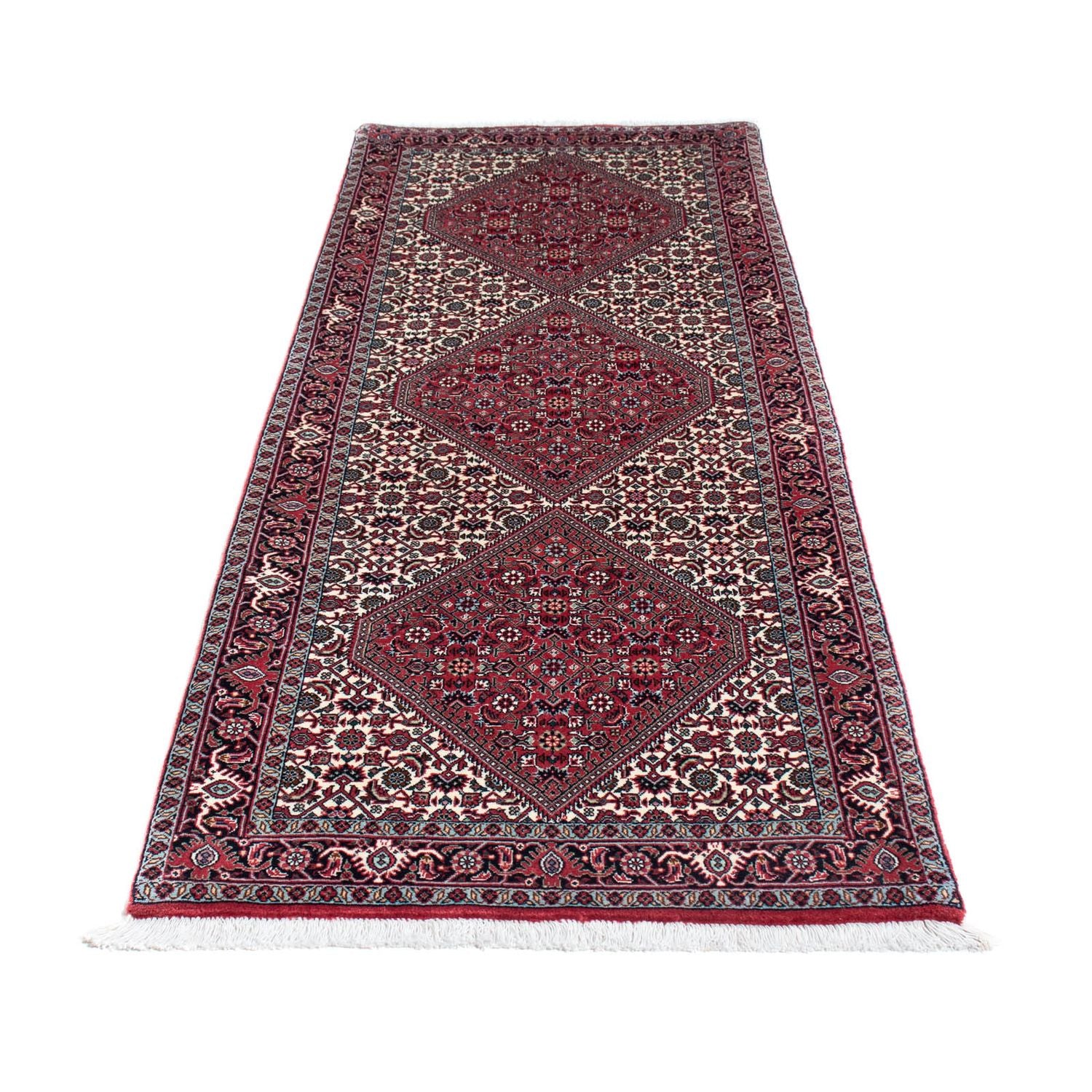 Tapis de couloir Tapis persan - Bidjar - 208 x 75 cm - rouge clair