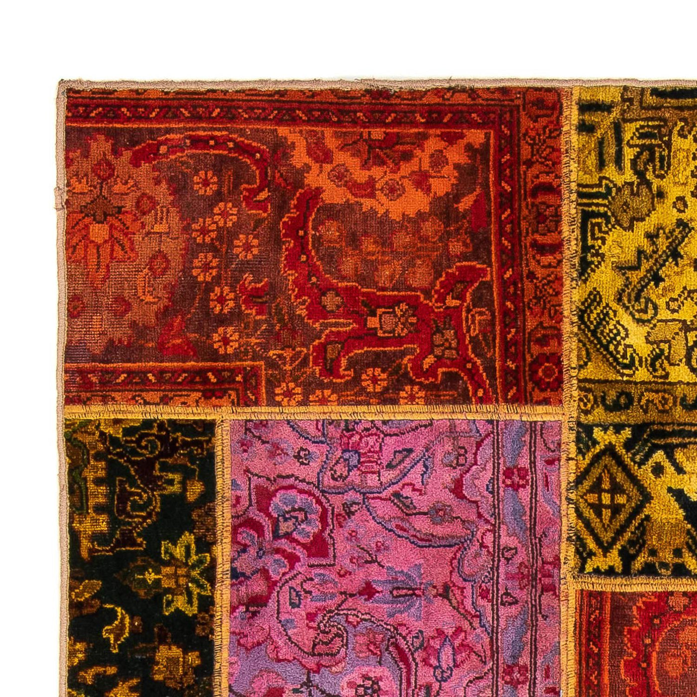 Tapis patchwork 198x137cm - Perserteppich Wollteppich