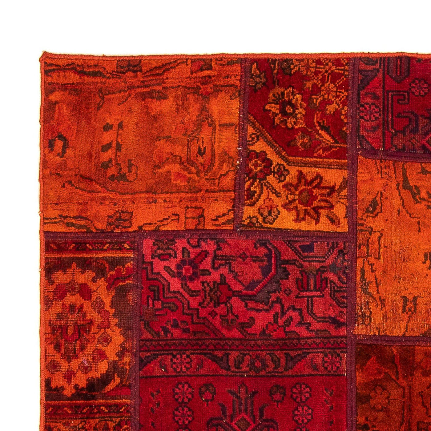 Tapis patchwork 194x140cm - Perserteppich Wollteppich