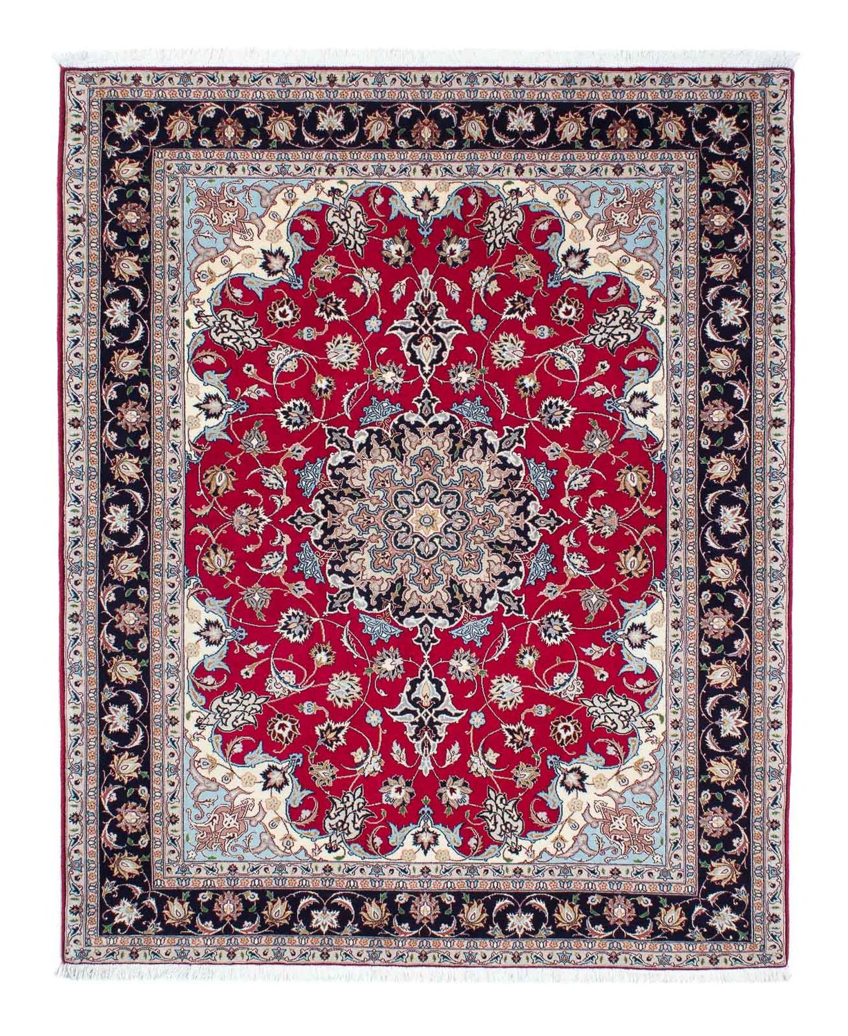 Tapis persan - Tabriz - Royal - 200 x 153 cm - rouge foncé