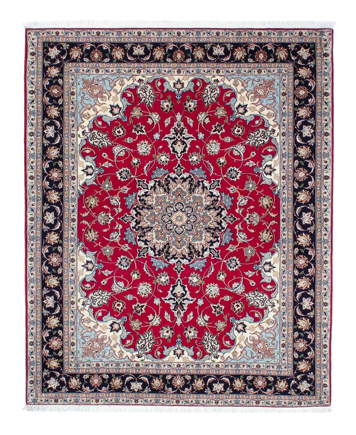 Tapis persan - Tabriz - Royal - 200 x 153 cm - rouge foncé