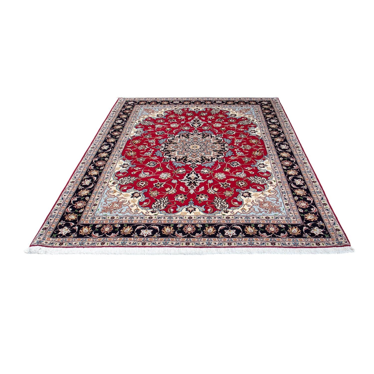 Tapis persan - Tabriz - Royal - 200 x 153 cm - rouge foncé