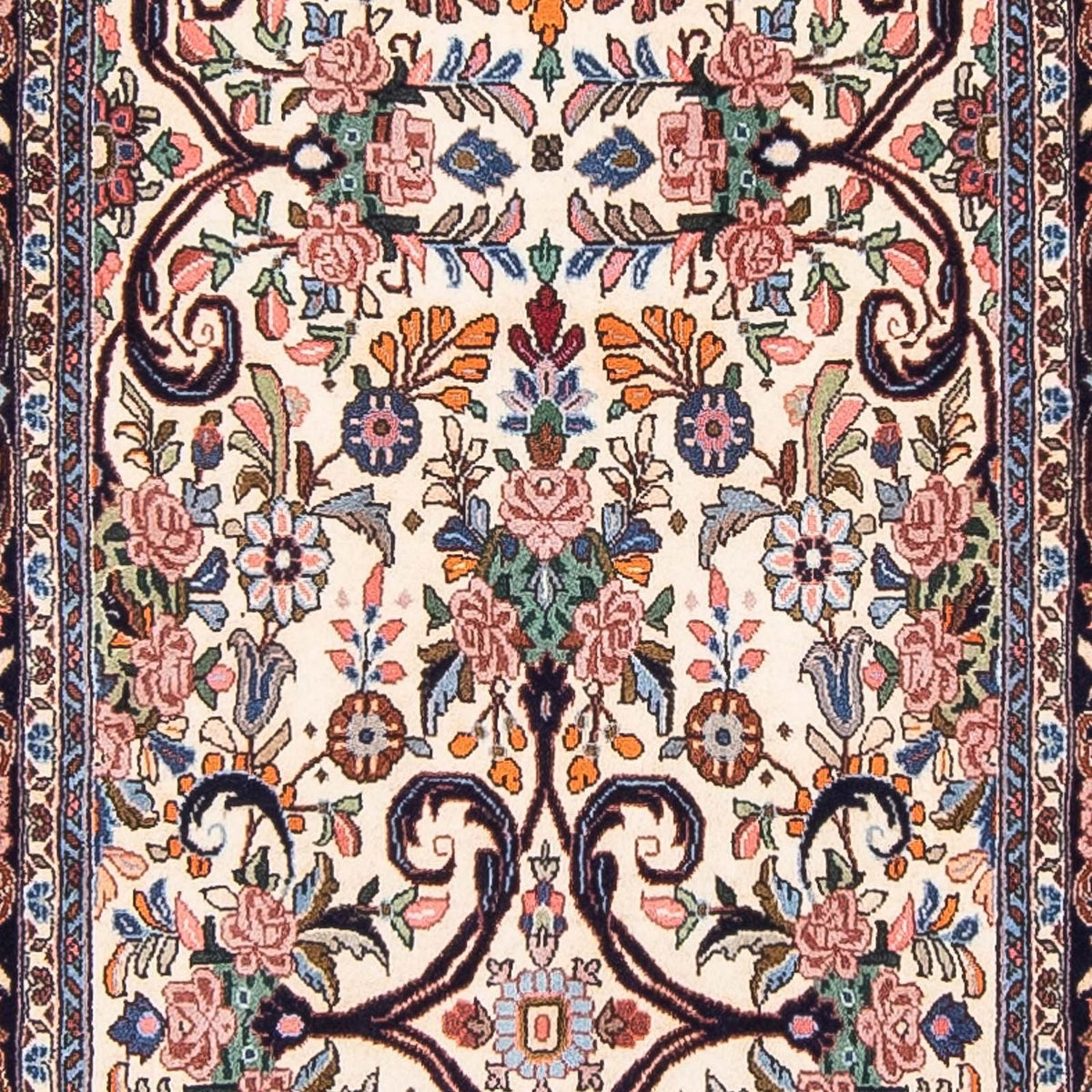 Tapis de couloir Tapis persan - Bidjar - 400 x 91 cm - beige