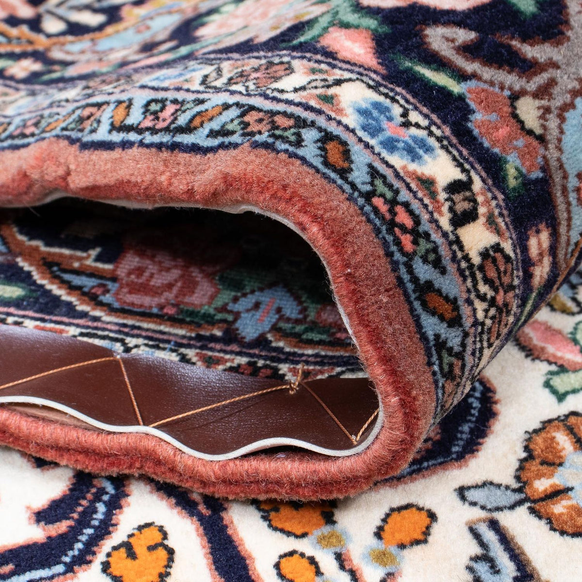 Tapis de couloir Tapis persan - Bidjar - 400 x 91 cm - beige