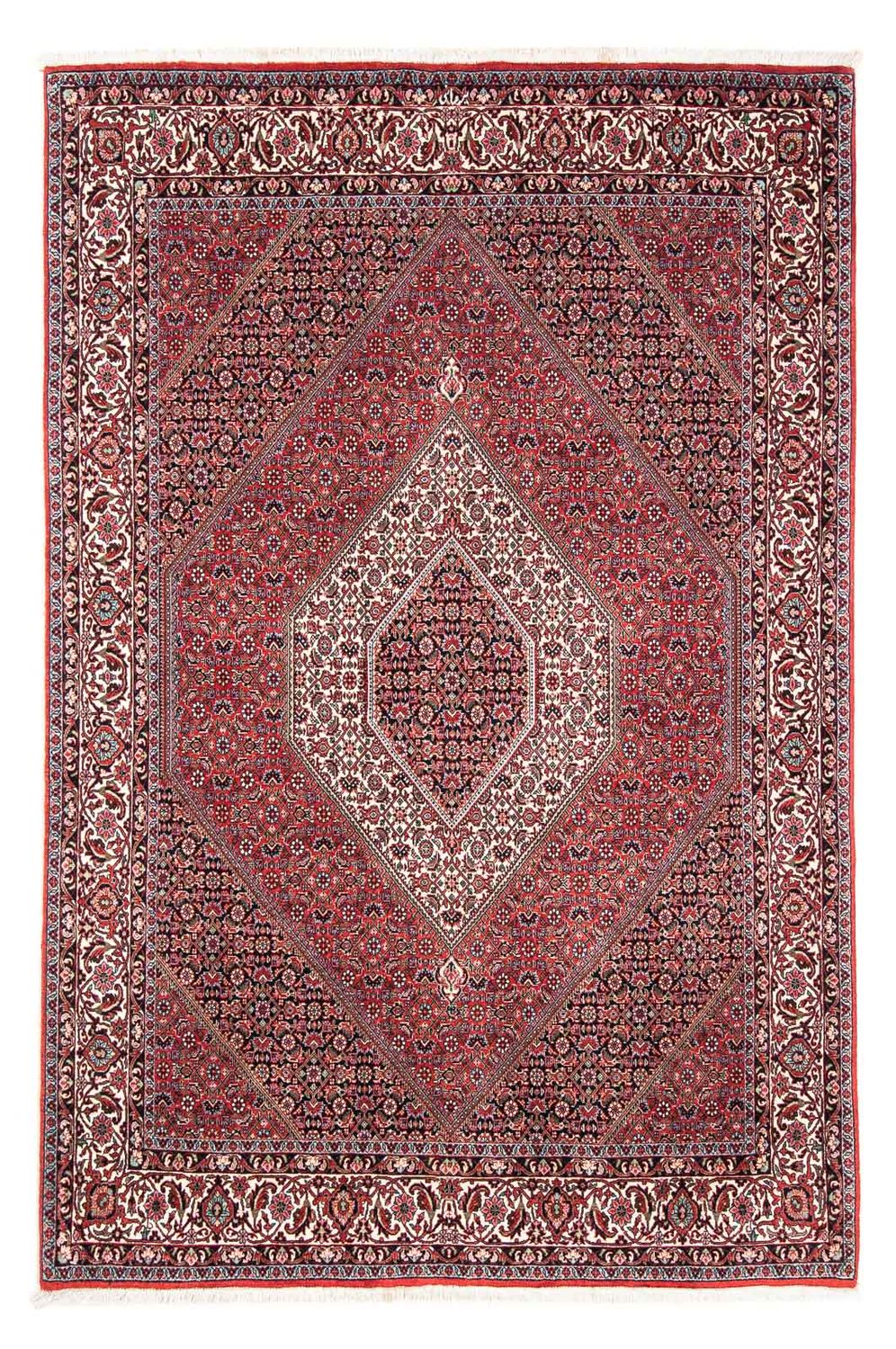 Tapis persan - Bidjar - 241 x 172 cm - rouge foncé