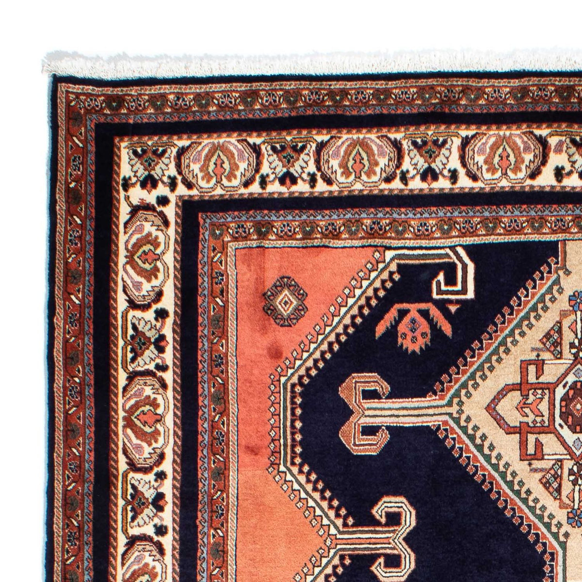 Tapis persan - Bidjar - 238 x 175 cm - bleu foncé